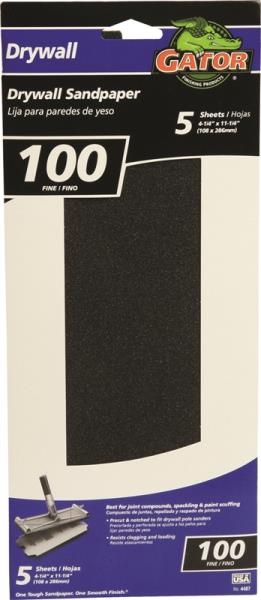 Gator Drywall 100-Grit Sandpaper 5-Pack
