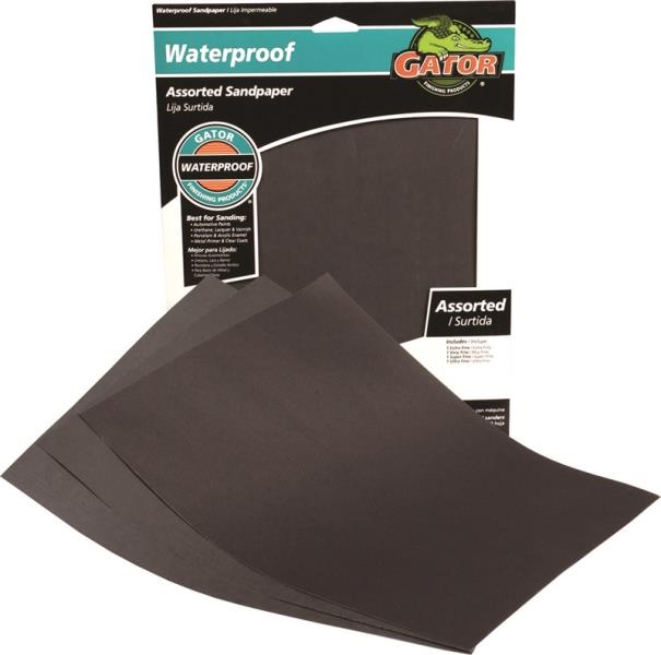 Gator Waterproof Assorted Grip Sandpaper 4-Pack