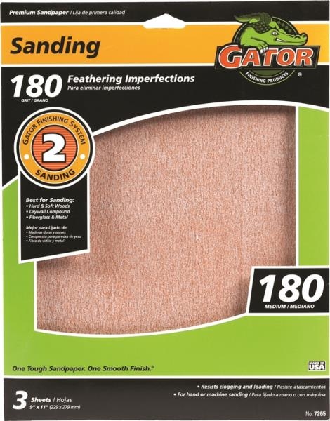 Gator 180-Grit Sandpaper 3-Pack