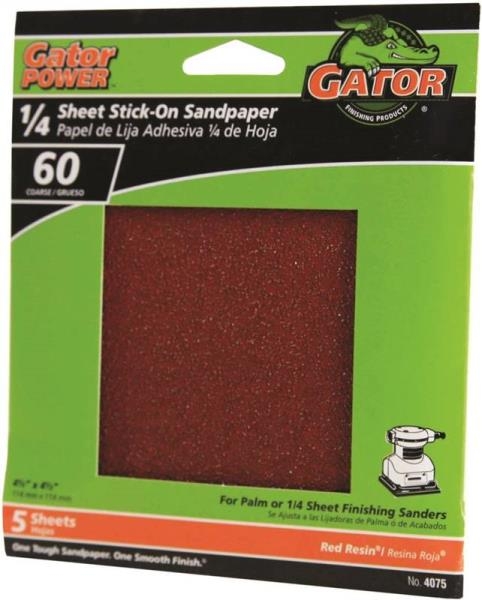 Gator 60-Grit Stick-On Sandpaper 5-Pack