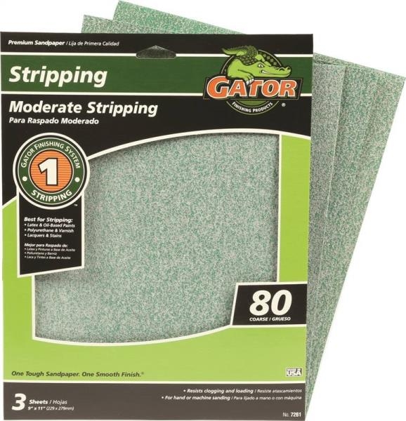 Gator Stripping 80-Grit Sandpaper 3-Pack
