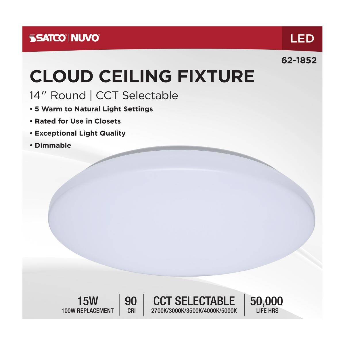 14-Inch Led Cloud Flush Mount Fixture White 4 14-Inch Led Cloud Flush Mount Fixture White