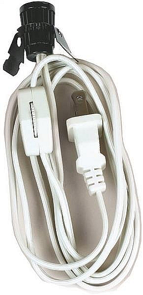 White Clip-In Candelabra Lamp Socket/Switch With On/Off Switch