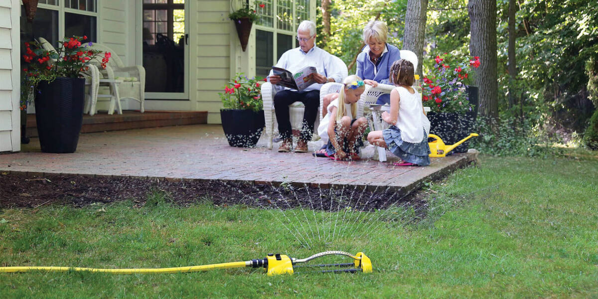 Yellow Oscillating Sprinkler