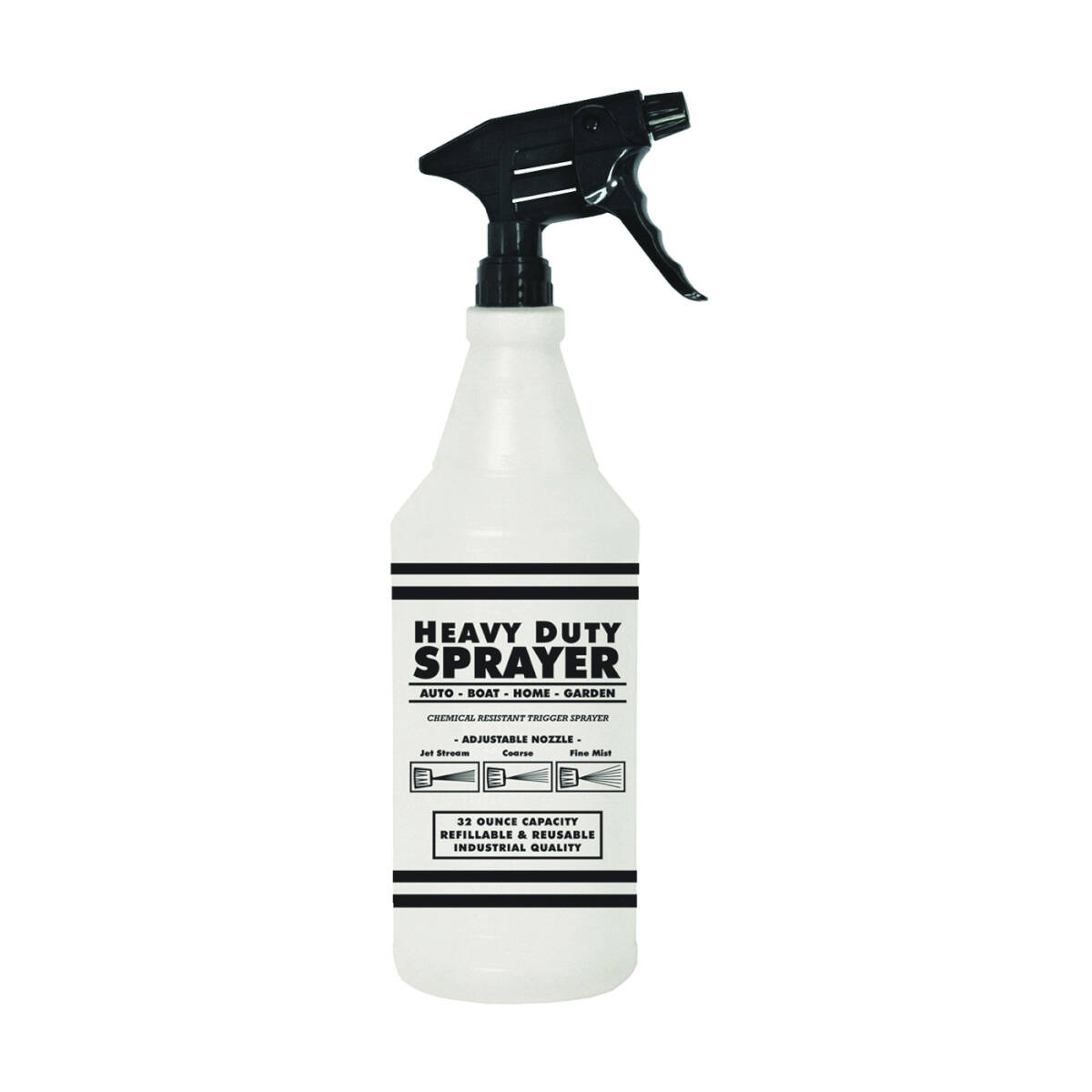 32-Ounce Black Trigger Nozzle Sprayer Bottle