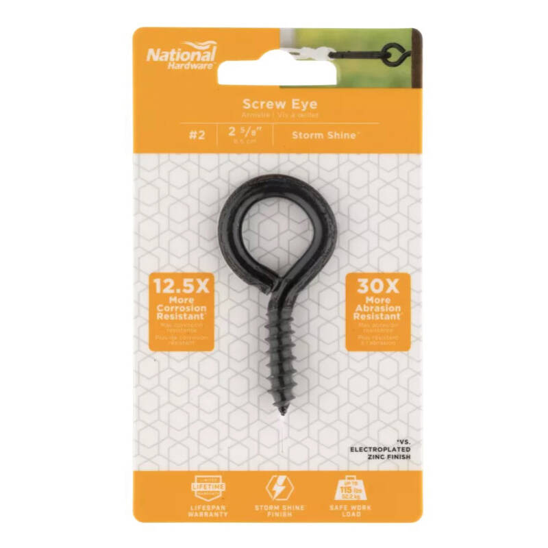 #2 2-5/8-Inch Storm Shine Steel Screw Eye, 115-Pound Working Load 3 #2 2-5/8-Inch Storm Shine Steel Screw Eye, 115-Pound Working Load