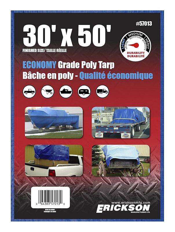 30 x 50-Foot Blue Economy Grade Poly Tarp 2 30 x 50-Foot Blue Economy Grade Poly Tarp