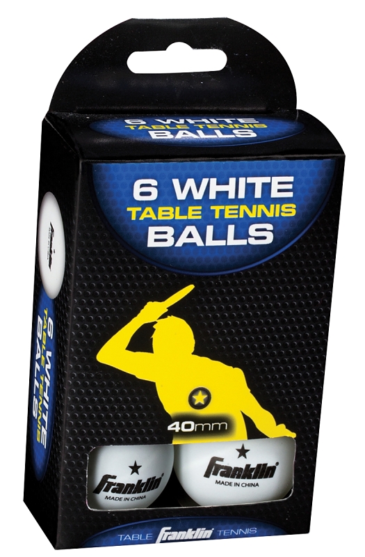 White 1-Star Table Tennis Ball, 6-Pack