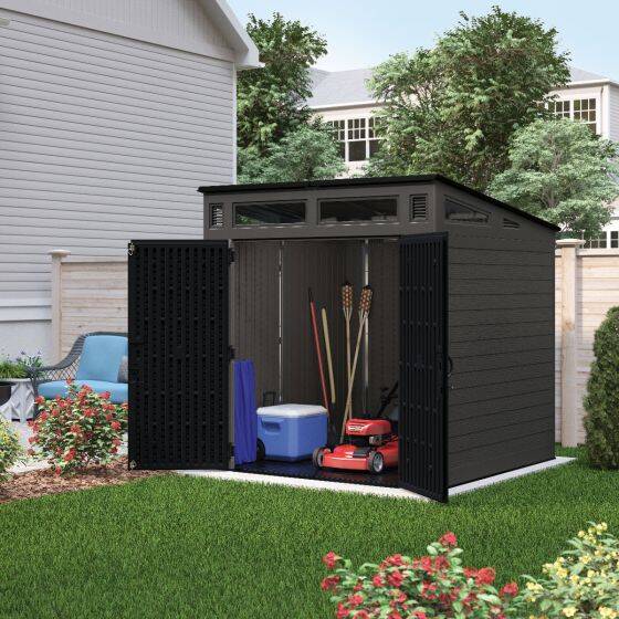 Modernist® 7-Foot X 7-Foot Gray Storage Shed 4 Modernist® 7-Foot X 7-Foot Gray Storage Shed