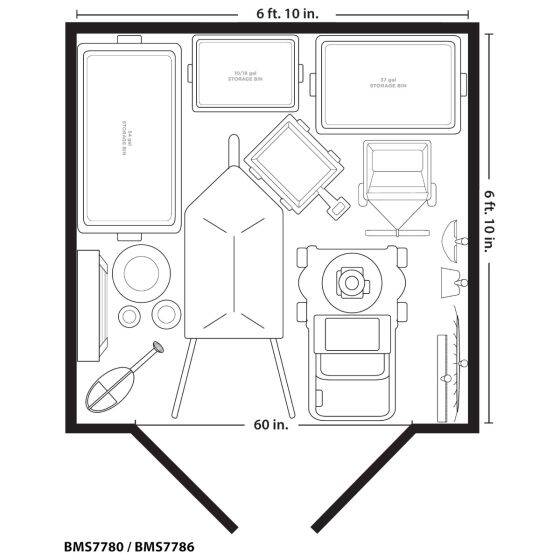 Modernist® 7-Foot X 7-Foot Gray Storage Shed 5 Modernist® 7-Foot X 7-Foot Gray Storage Shed