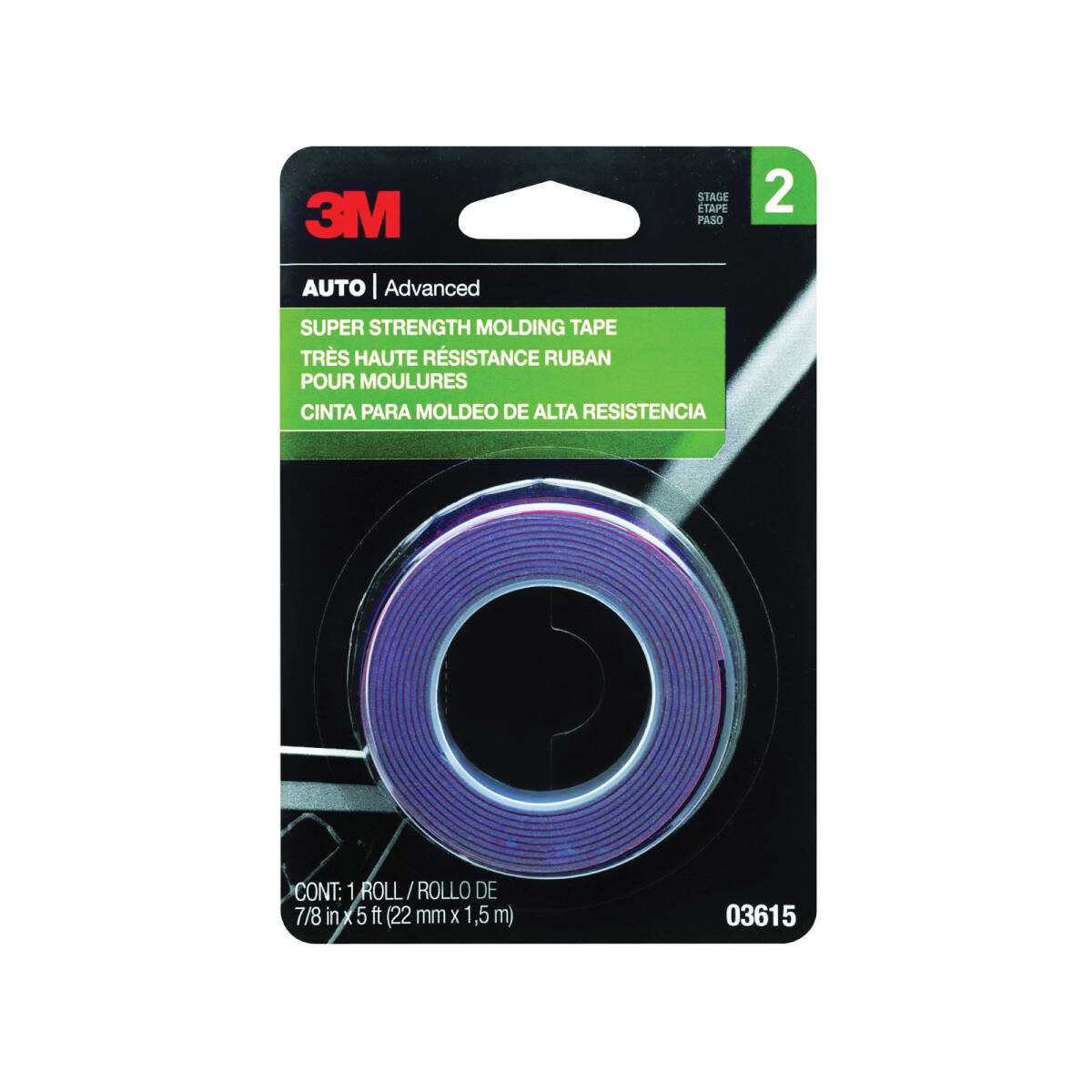 7/8-Inch X 5-Foot Super Strength Automotive Molding Tape