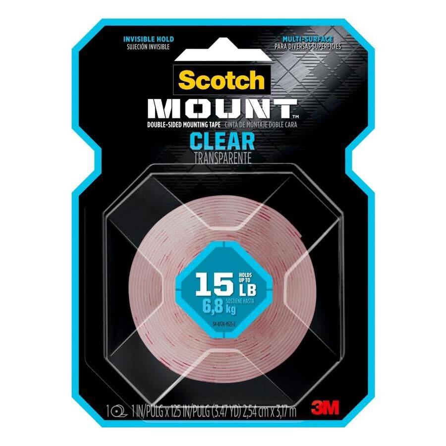 Scotch-Mount™, 1-Inch X 60-Inch Clear Heavy-Duty Double-Sided Mounting Tape