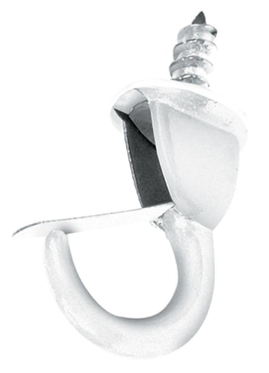 7/8-Inch White - Safety Cup Hook With Clip