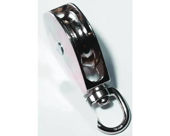 2-Inch Swivel Single Eye Rope Pulley Nickel