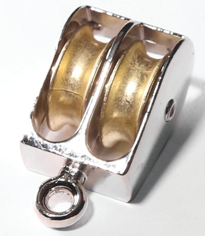 1-Inch Brass/Copper/Nickel Double Eye Pulley