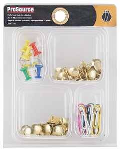 Tack/Pushpin/Clip Assortment, 75-Piece