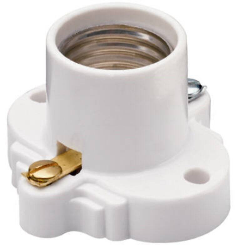 White Lamp Holder, 250-Volt, 660-Watt