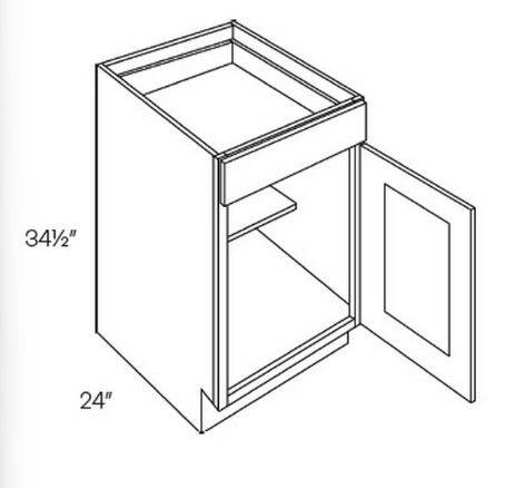 12-Inch, Luxor, White, Base Cabinet