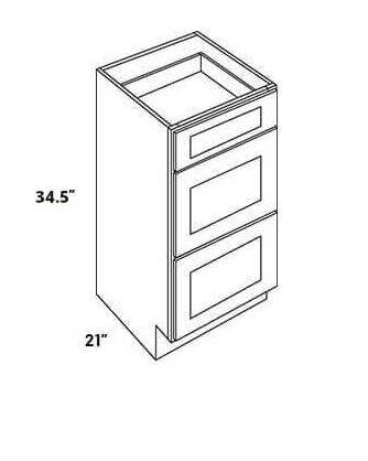 12 in W x 34-1/2 in H x 21 in D WhiteLuxor Vanity Drawer Base Cabinet 3 12 in W x 34-1/2 in H x 21 in D WhiteLuxor Vanity Drawer Base Cabinet