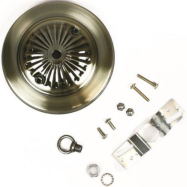 Antique Brass Lamp Ceiling Canopy Kit 7/16 In Center Hole, 1/8 Ip