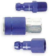1/4-Inch Blue 3-Piece Coupler And Plug Kit