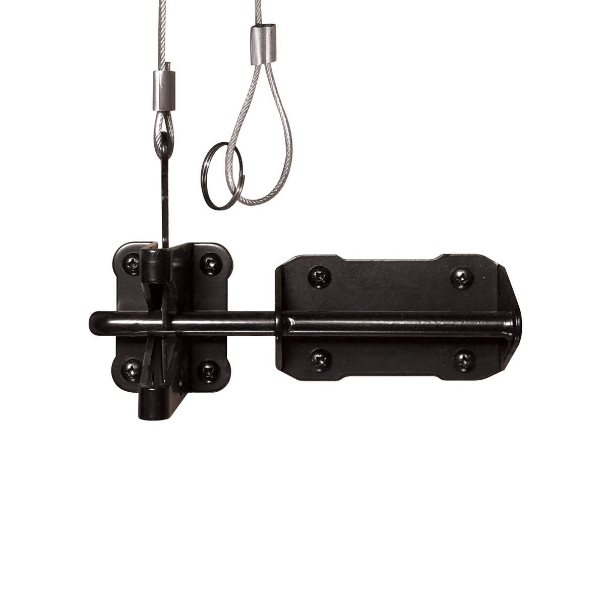 Black Galvanized Steel Heavy Duty Latch And Catch With Cable And Ring