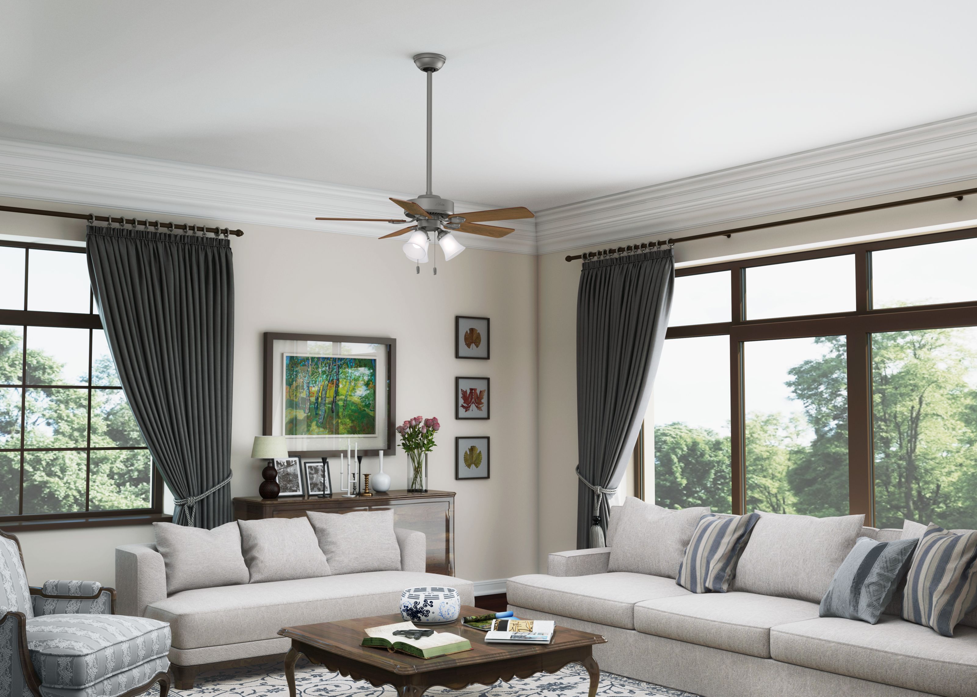 Swanson 44-Inch Matte Silver Indoor LED 5-Blade Ceiling Fan 5 Swanson 44-Inch Matte Silver Indoor LED 5-Blade Ceiling Fan