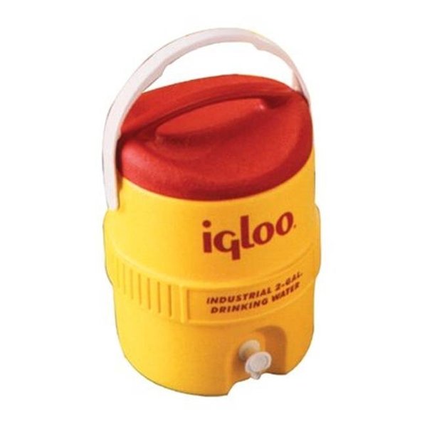5-Gallon Yellow Beverage Cooler, With Red Lid 2 5-Gallon Yellow Beverage Cooler, With Red Lid