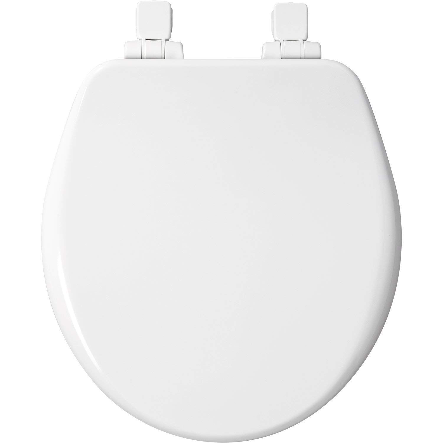 White Molded Wood Slow-Close Toilet Seat