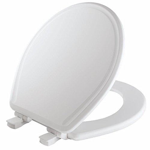 White Molded Wood Slow-Close Toilet Seat
