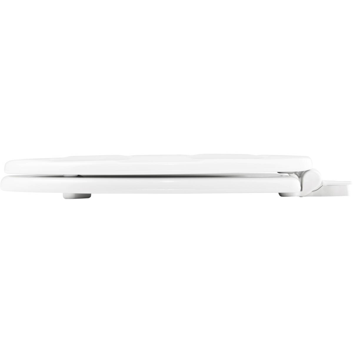 Round White Wood Easy Clean And Change Hinge Toilet Seat
