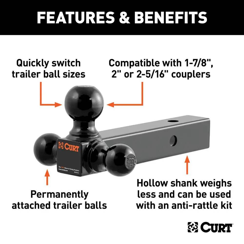 Multi-Ball 2-Inch Shake Hitch in Black 2 Multi-Ball 2-Inch Shake Hitch in Black