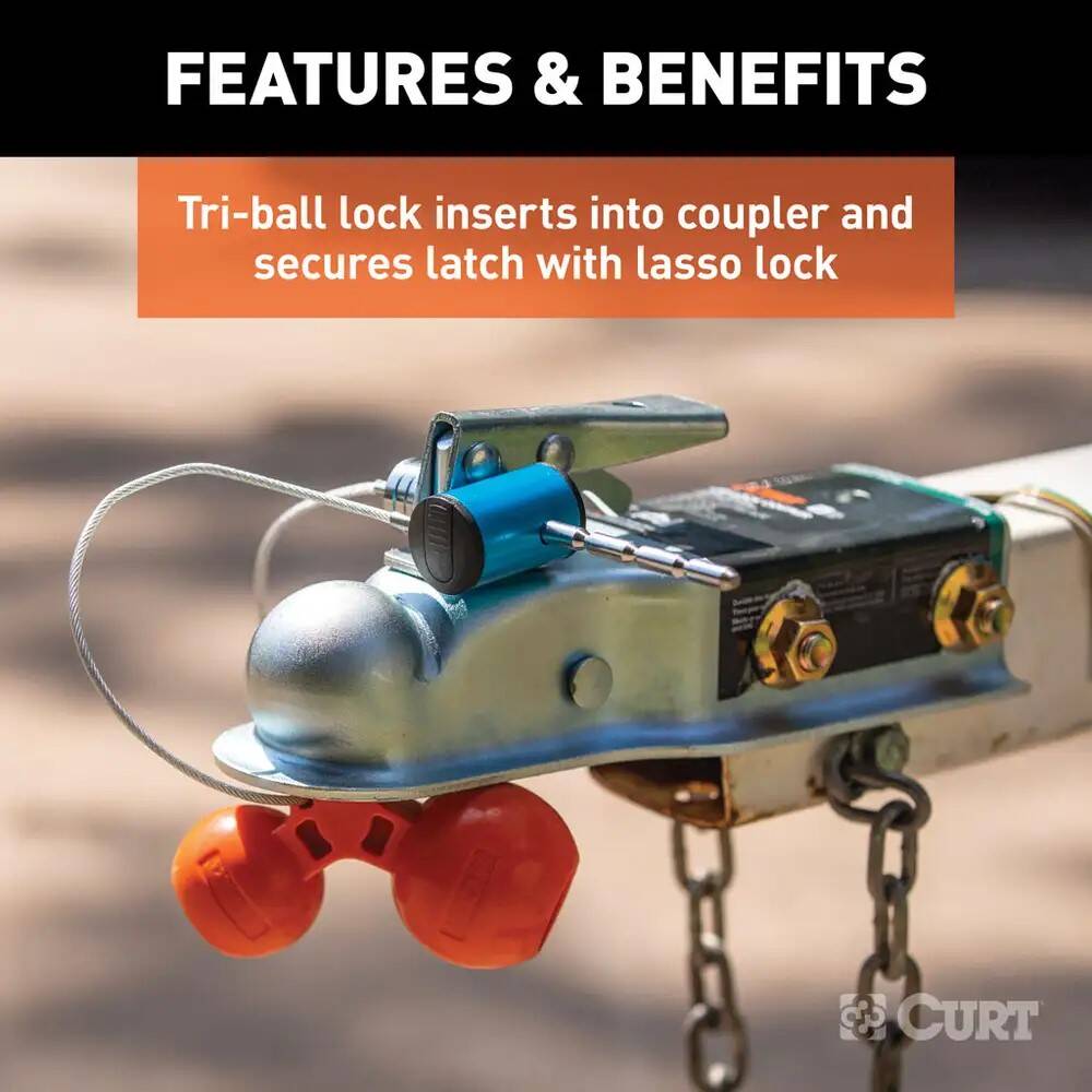 1/4-Inch Tri-Ball Trailer Coupler Lock with Universal Hitch, 11-over all Length 5 1/4-Inch Tri-Ball Trailer Coupler Lock with Universal Hitch, 11-over all Length