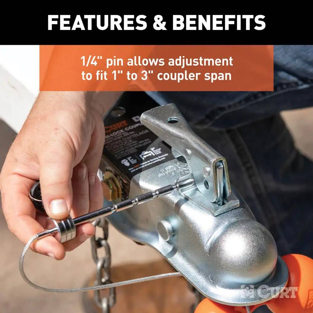1/4-Inch Tri-Ball Trailer Coupler Lock with Universal Hitch, 11-over all Length 6 1/4-Inch Tri-Ball Trailer Coupler Lock with Universal Hitch, 11-over all Length