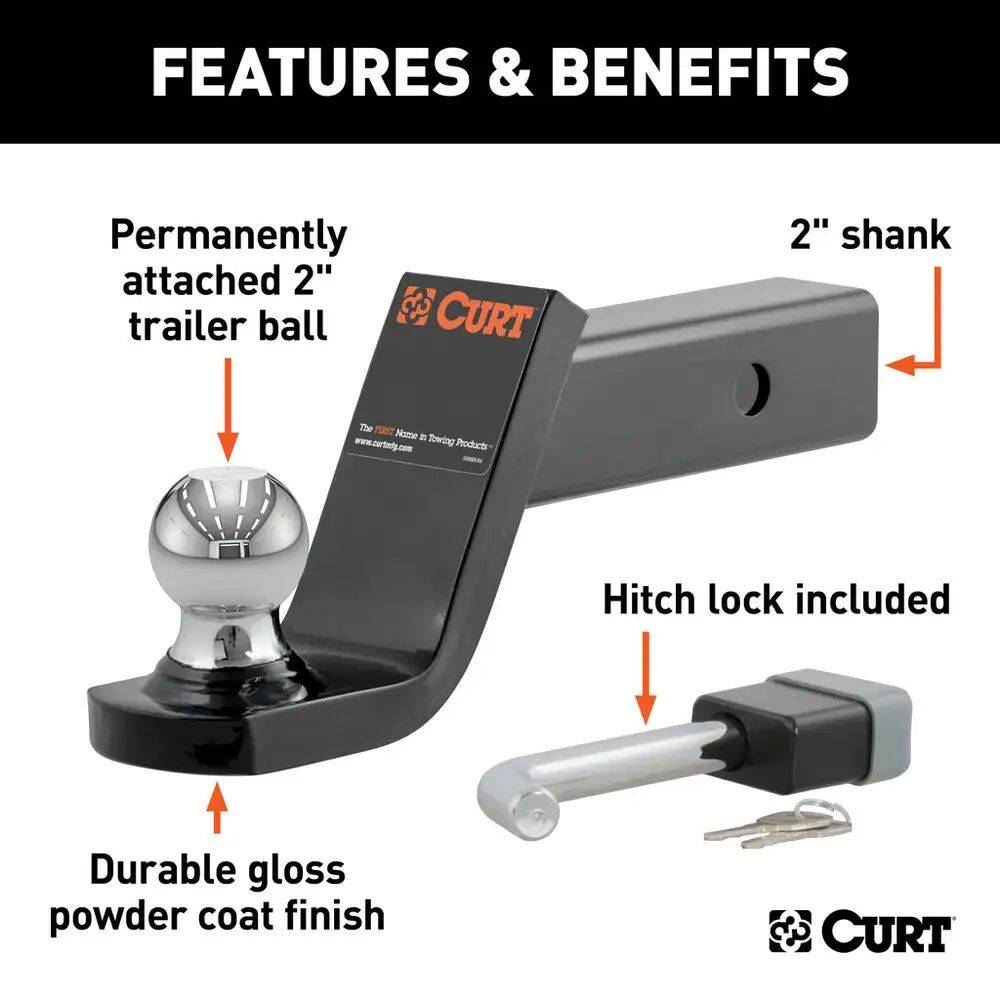 Towing Starter Kit With 2-Inch Ball 4-Inch Drop 2 Towing Starter Kit With 2-Inch Ball 4-Inch Drop
