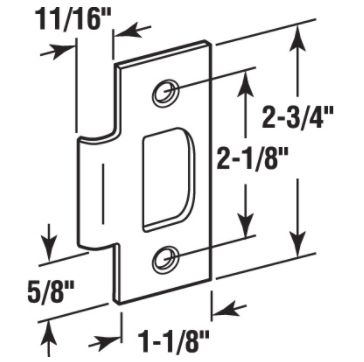2-3/4-Inch Stainless Steel T-Strike Door Jamb