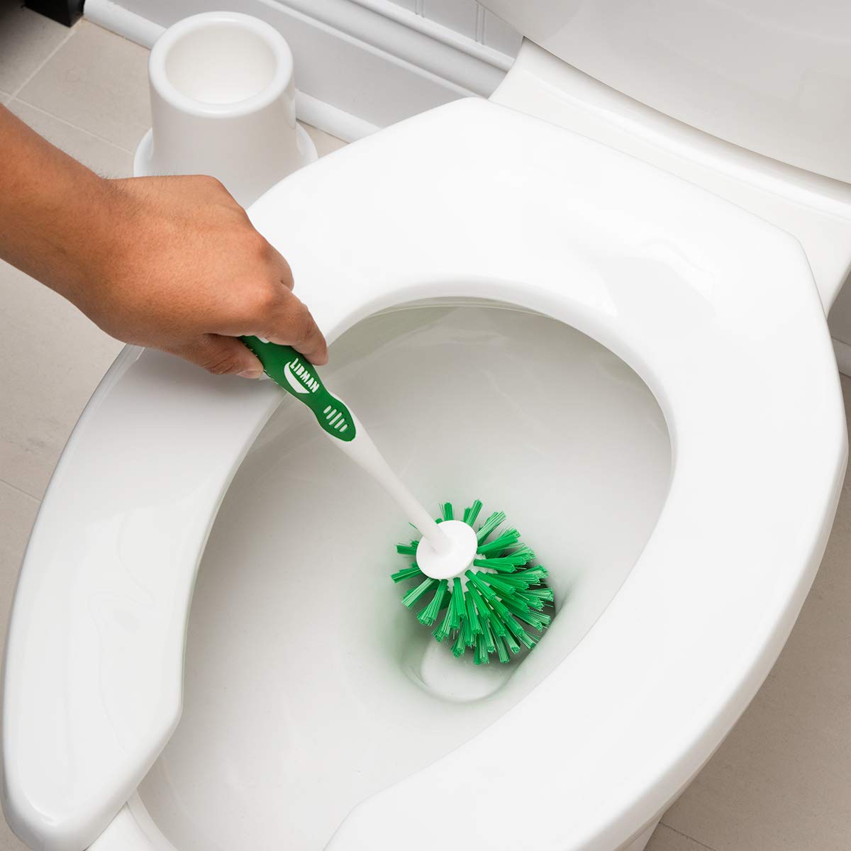 14-Inch, Green And White, Designer Toilet Bowl Brush