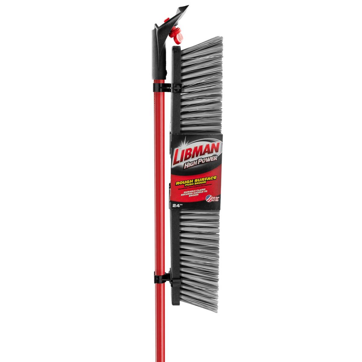 24-Inch Rough Surface Clamp Handle Push Broom