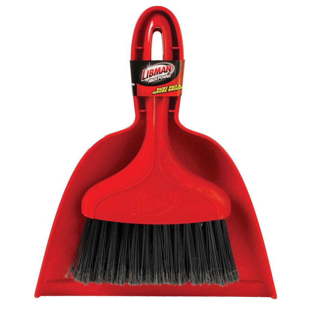 Red Whisk Broom and Dust Pan