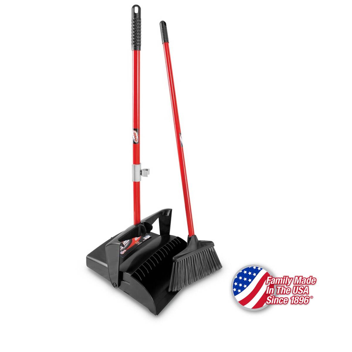 Lobby Broom and Dustpan Open Lid Set
