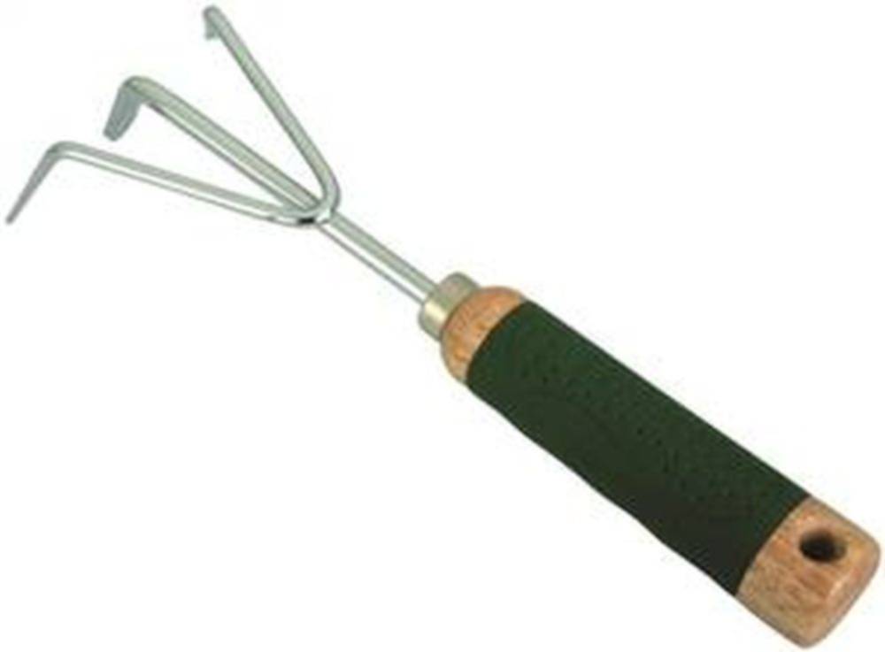 11-1/4-Inch Chrome Plated Steel Hand Cultivator With Wood Handle