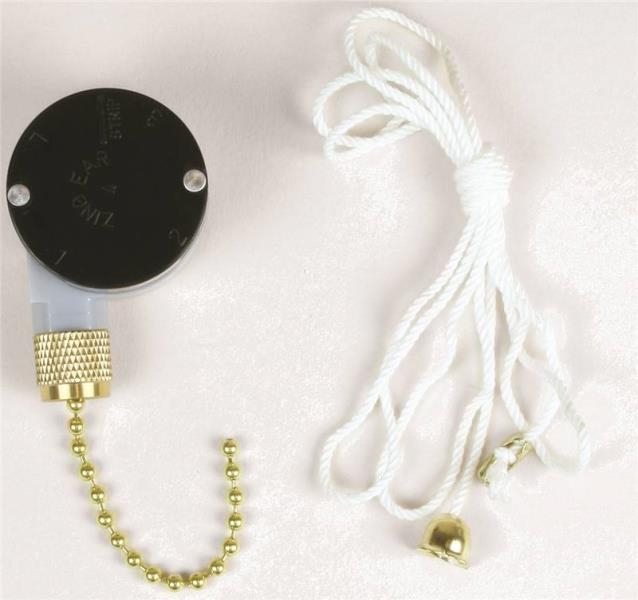 Black Finish 3-Speed 8-Wire Fan Switch