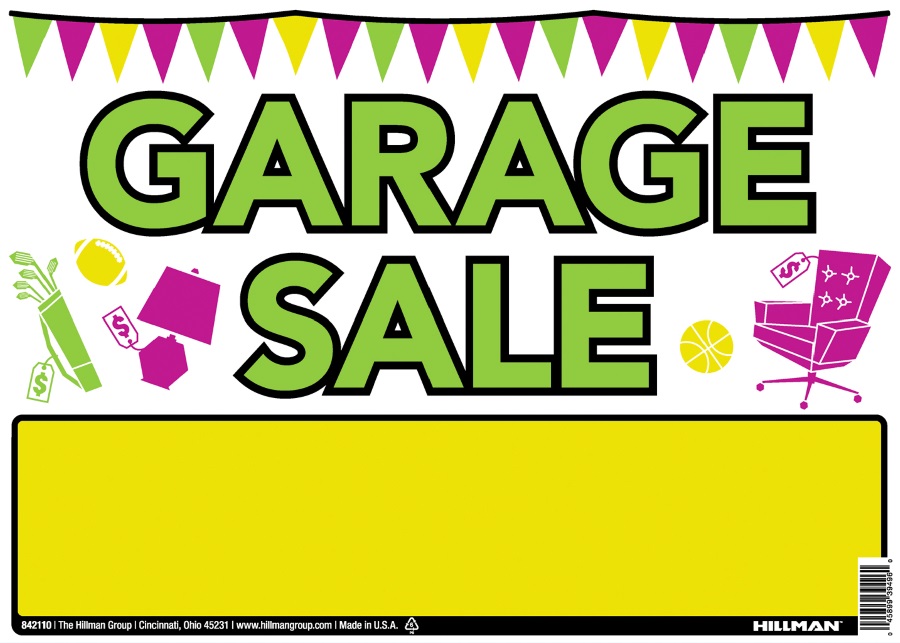 Vibrant Garage Sale Sign 10x14