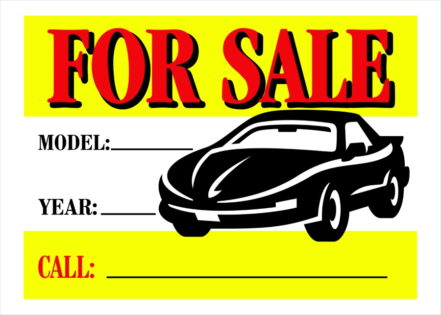 Vibrant For Sale Auto Sign 10x14