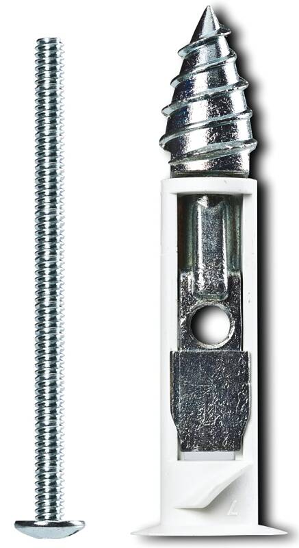 3 - Inch Zinc Drywall Anchor Toggle Bolt - 2pk