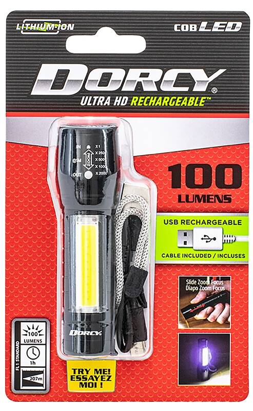 100-Lumen Rechargeable Lithium-Ion Flashlight and Area Light