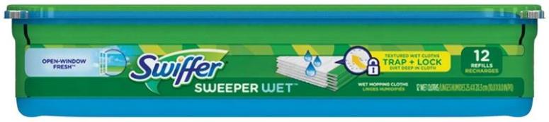 Swiffer Sweeper Wet Mopping Pad Refills In Open Window Fresh Scent, 12 Count