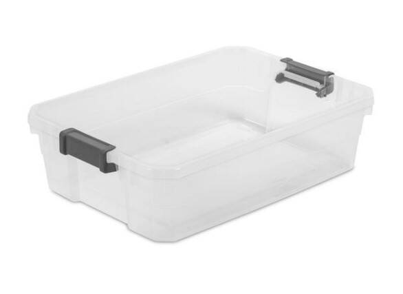 40-Quart Modular Stacker Box Clear 2 40-Quart Modular Stacker Box Clear