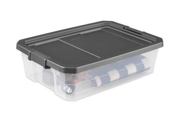 40-Quart Modular Stacker Box Clear 3 40-Quart Modular Stacker Box Clear