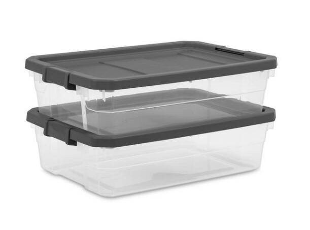 40-Quart Modular Stacker Box Clear 5 40-Quart Modular Stacker Box Clear